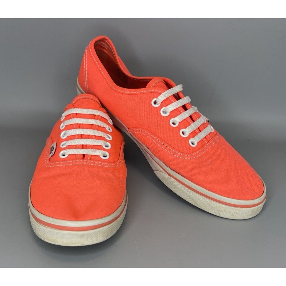 VANS Neon Authentic Sneakers Women 7.5 Men 5.5 Orange Pink Skater Retro Bright